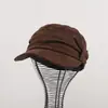 Sombrero ecuestre de gamuza para mujer, plisado, nuevo modelo otoño e invierno, adelgazante, protección UV, gorra tipo boina versátil