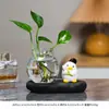Casal de Patos Cerâmicos Vaso Hidropônico Sala de Estar Recipiente para Arranjo de Flores Aquáticas Escritório em Casa Recipiente para Arranjo de Flores de Mesa Decoração Presente