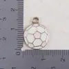 Acessórios de Liga de Metal para Gotejamento de Óleo Equipamento Esportivo Pingente Colorido de Futebol Joias Artesanais DIY Pulseira Chaveiro