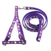Correa de pecho para perro con estampado de perro de 1 cm de ancho, campana colgante en el cuello, juego de tracción para gato personalizado, suministros para exteriores, antipérdida