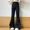 Calças pantalona forradas com fleece para meninas, coleção outono e inverno, para crianças maiores, calças de fleece de peça única, quentes de inverno para crianças, leggings levemente pantalona