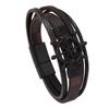 Joias Originais Europeias e Americanas Moda Cordão de Couro Liga Magnética Fecho Pulseira Masculina Pulseira Roda de Navio Corrente de Joia