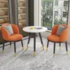 Conjunto de Mesa e Cadeiras de Lazer para Varanda da Moda, Mesa Redonda Simples de Camada Dupla para Recepção e Negociação, Uma Mesa e Duas Cadeiras, Conjunto de Três Peças para Receber Convidados
