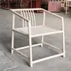 Móveis de berço branco liso berço branco olmo velho cadeira redonda branco cerdas brancas retro chapéu oficial dinastias Ming e Qing cadeira redonda Taishi branco liso estilo chinês novo
