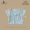 Camiseta básica para niña 2026 estilo nuevo de verano para bebés y niños pequeños, versión coreana, fina, imitación de dos piezas, camiseta interior suave de manga corta