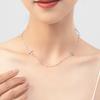 Collar Modian S925 de plata esterlina con ojo azul y diamantes para mujer, cadena de clavícula con pequeñas cuentas y personalidad a la moda.