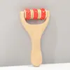 Masajeador de madera para masaje de pies, masajeador de rodillo de mano con mango de honda para masaje y cuidado de la salud de cabeza, hombros, cuello y cintura