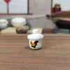 Mini Caneca de Cerâmica Galo para Histórias de Bolso Caneca de Frango Louça Retrô Miniatura de Cozinha Modelo de Brinquedo para Brincar de Comida