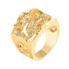 Tienda de oro Jianjie con anillo de dragón dominante para hombre de boutique Anillo de hombre de dragón hueco imitación oro de Vietnam al por mayor
