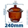 Aparelho de Secagem Laboratório-Tamanho Aspirador Placa Cerâmica Marrom Transparente Pote à Prova de Umidade Instrumento Químico Industrial Recipiente de Vidro para Secagem