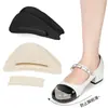 Plantillas para puntera de zapato de tacón alto, disponibles en negro y beige, diseñadas para ajustarse a zapatos más grandes, proteger los dedos de los pies, prevenir el dolor, proporcionar agarre antideslizante y evitar el deslizamiento del talón; ajuste universal