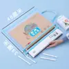 Bolsa de arte portátil de doble capa tamaño grande A3 con malla 8K bolsa de almacenamiento para tabla de dibujo de estudiantes de primaria bolsa de archivo de almacenamiento de álbum de fotos