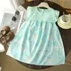 Verão Novo Roupa Infantil Atacado Colorido Patchwork Floral Manga Bufante Vestido de Menina Vestido Infantil Vestido de Princesa