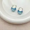 Arete metálico de cristal de colores de alta gama con forma de gota de agua para mujer, personalizado, elegante, moderno, simple, versátil, aretes de temperamento, joyería para el oído