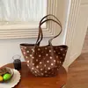 Bolsa Tote Elegante de Bolinhas Estilo Coreano Preguiçoso para Mulheres 2026 Verão Nova Tendência Diária Grande Capacidade Bolsa de Ombro para o Trabalho