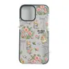 Funda de Teléfono Floral de Conejo Fresca y Sencilla para iPhone 18 Pro Max, Marco Negro con Moño Femenino, Cubierta Protectora Transparente