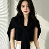 Chal de Aire Acondicionado de Alta Calidad Primavera/Verano 2026 para Mujer, Protector de Cuello Versátil en Forma de T de Color Sólido, Bufanda de Punto para Exteriores