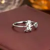 Anillo de Plata de Ley 925 100 Apellidos Familiares Apellido Familiar Anillo para Mujer Nuevo Amor Diseño de Nicho Sentido Anillo de Dedo Abierto Todo-partido Regalo