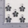 Pingente Colorido de Flor de Cerejeira em Esmalte e Liga de Metal Acessórios para Joias de Brinco, Colar, Pulseira DIY
