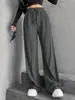 Pantalones Anchos de Color Sólido para Mujer, Cruzados Europeos y Americanos, Novedad Otoño e Invierno 2026, Cintura Elástica, Pantalones Largos Casuales, Cintura Alta con Cordón, Pierna Recta