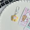 Lindo llavero KT de comida y juego palomitas de maíz pan gato colgante corazón de chica dulce rosa ins accesorios para mochila escolar