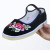 Sapatos bordados de primavera e outono sapatos de pano da Velha Pequim sola de tendão de boi multicamadas étnicos retrô coloridos sapatos de pano para mulheres planos sapatos de leite