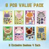 8 Pegatinas Divertidas de Gato de Dibujos Animados para Hacer Caras Manual de Bricolaje Decoración para Funda de Teléfono Móvil Estuche para Gafas Material de Decoración Pegatinas
