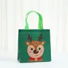 Bolsa de Regalo para Empaquetar Serie Navideña de Dibujos Animados Bolsa No Tejida Estampado de Cara de Oso Lindo Bolsa con Asa Laminada Impermeable