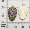 Colgante de Calavera Colorida de Aleación de Venta Caliente Transfronteriza Joyería Hecha a Mano DIY Cadena de Mano Collar Colgante de Halloween