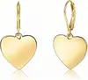 Pendientes de amor tridimensionales lisos retro europeos y americanos pendientes de corazón simples personalidad de chica dulce y cool joyería para la oreja