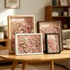 Marco de fotos de flor seca hueca de varios tamaños, DIY hecho a mano, marco de fotos de flor preservada, arreglo de rosas, soporte de exhibición rectangular tridimensional