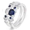 Deseo el mejor anillo de estrella de diamante azul púrpura creativo transfronterizo de venta al por mayor de Europa y Estados Unidos con gema azul de estrella de cinco puntas