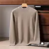 Suéter de punto grueso de manga larga para hombre para otoño e invierno, cachemira cálida pura, cuello semi-alto, estilo raglán nuevo 2026, suéter 10