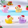 Micro paisaje lindo luminoso sombrero de Navidad patito jardinería bola de cristal paisaje accesorios de decoración escritorio pequeños adornos