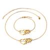 Pulsera Coreana para Mujer con Forma de Corazón Estilo Fresco Novia Sencillo Estilo Mori Huella Moe Nuevo Estilo Set Sencillo de Collar y Pulsera