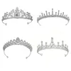Coroa de Cabeça Nupcial Luxuosa e Elegante, Coroa de Aniversário de Princesa, Acessório de Cabelo Coroa Estilo Coreano, Faixa de Cabeça Brilhante de Strass em Liga
