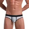 Ropa interior sexy para hombre de talla europea, tanga triangular sexy de malla transparente sin espalda, tanga doble para hombre