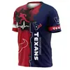 Camiseta Deportiva de Verano 3D con Estampado Digital de Equipo de la NFL Europea y Americana Transfronteriza 2024 para Hombre y Mujer, Manga Corta, Cuello Redondo