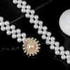 2026 Nova Corrente de Cintura com Pérolas Feminina Estilo Coreano Cinto Decorado com Strass e Pérolas Moda Doce Vestido Cinto Elástico