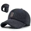 Chapéus para Homens de Meia-Idade e Idosos, Bonés de Beisebol Outono e Inverno para Idosos, Boné Casual Quente de Inverno com Proteção para as Orelhas para Pais