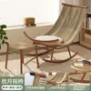 Nova Cadeira de Balanço Reclinável Adulto Jardim Varanda Casa Lazer Cadeira de Rattan Pessoa Preguiçosa Cadeira de Balanço Pátio Externo Cadeira de Rattan Trançado
