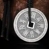 Pingente de Moeda com Mantra de Nove Caracteres Taiyin de Chiba e Oito Trigramas Joias Taoístas