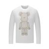 Camiseta de Manga Larga con Estampado de Oso y Pedrería para Hombre, Marca de Tendencia Base para Primavera y Otoño 2026, Talla Grande