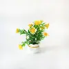 Ornamento Criativo de Jardim Simulado Estilo Ins Celebridade da Internet Margarida Pequena de 10 Malhas Planta em Vaso Planta Verde Ecológica Pequena Planta em Vaso para Escritório