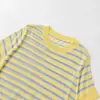 Moda Casual de Punto Rayado de Manga Corta de Venta Caliente Europea y Americana Transfronteriza Aliexpress