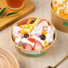 Caja de embalaje para pesca de frutas desechable papel Kraft algodón Tazón de hielo hielo raspado arena comida ligera caja para cortar frutas ensaladera fiambrera