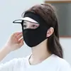 Máscara femenina de verano de seda de hielo con visera sombrero de sol transpirable protección UV cubierta Cara completa Kini verano