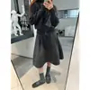Falda Larga de Invierno 2026 para Mujer, Estilo Casual, Espesa de Lana, Forma de Capullo de Flor, Nueva, Elegante, Versátil, Adelgazante, Longitud Media, Estilo Paraguas