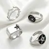 Anillo de Estrella de Cinco Puntas con Goteo de Aceite de Personalidad de Moda Europea y Americana para Mujer, Anillo Exagerado de Dedo Índice de Nicho Hip-Hop, Joyería Unisex Transfronteriza