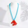 Collar Colgante Cangrejo Rojo Estilo Playa Oceánica de Verano Moda Europea y Americana Personalidad Exagerada Accesorio para Mujer Versátil de Vacaciones